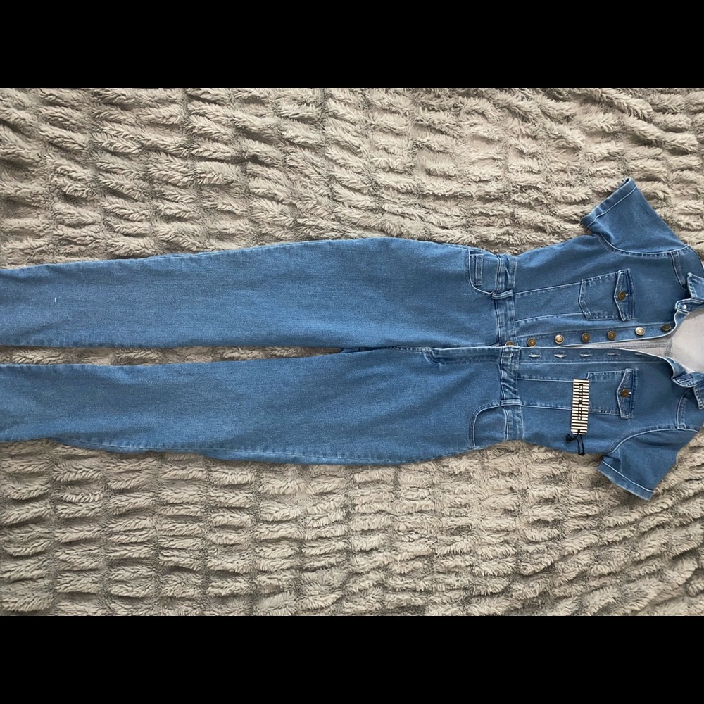 Small womens jean jumper bodysuit